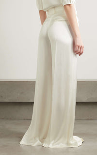 Mabon Pant en ivoire double soie satin