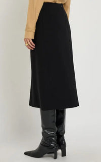 Morelos Skirt en noir double face recyclé cash