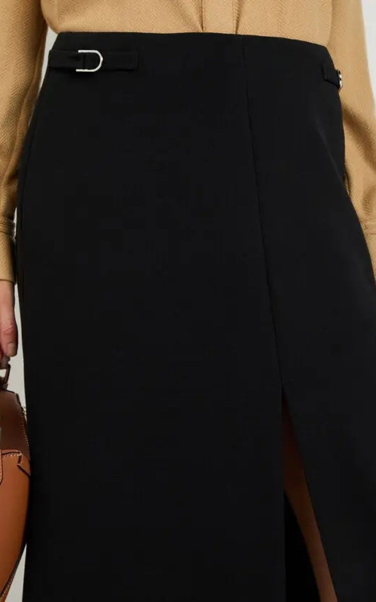 Morelos Skirt en noir double face recyclé cash