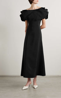 Gwyneth Dress en ivoire soie laine cady
