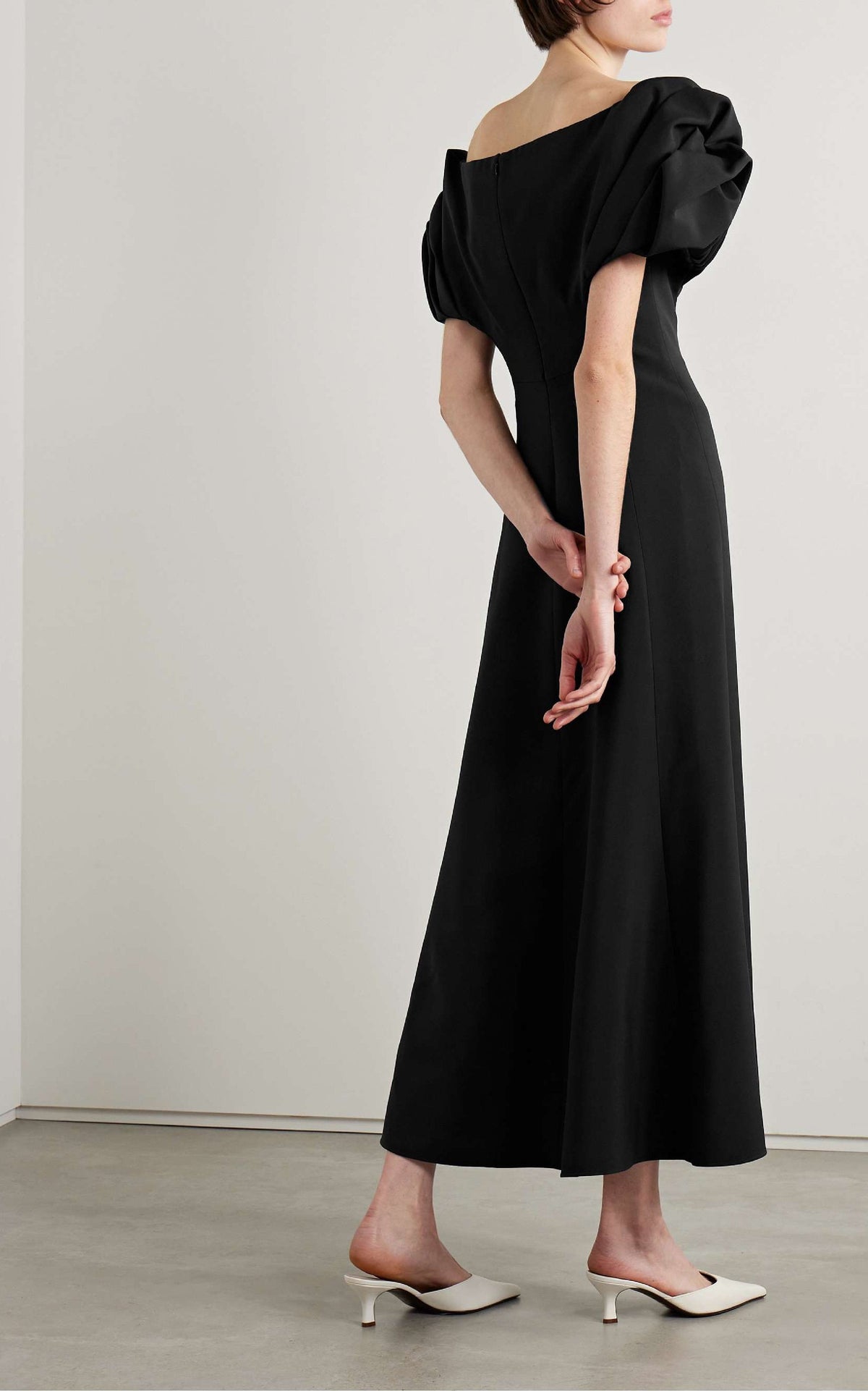Gwyneth Dress en ivoire soie laine cady