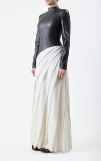 Black & Ivory / Robe Aulay en cuir - Black & Ivory