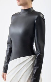 Black & Ivory / Robe Aulay en cuir - Black & Ivory