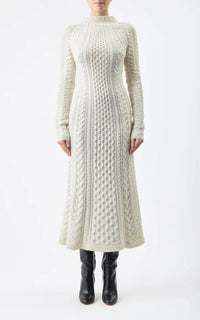 Amaris Dress en ivoire 2/28 cachemire fil
