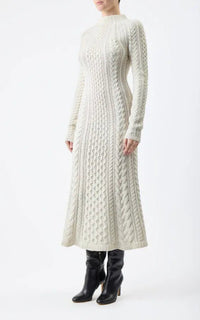 Amaris Dress en ivoire 2/28 cachemire fil
