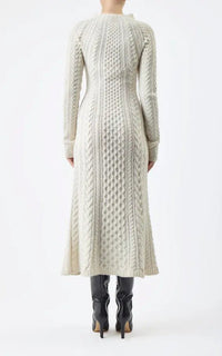 Amaris Dress en ivoire 2/28 cachemire fil
