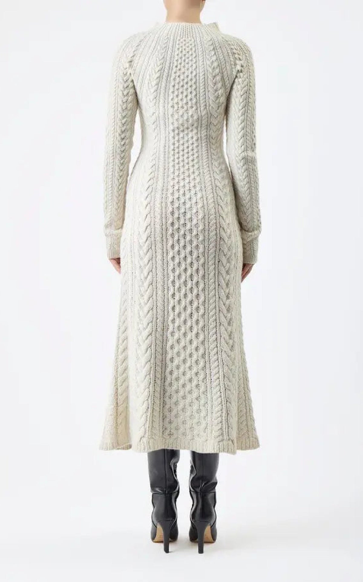Amaris Dress en ivoire 2/28 cachemire fil