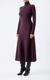 May Turtleneck en bordeaux profond wanaka mérinos cachemire