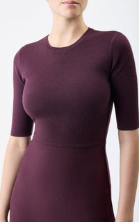 Seymore Dress en bordeaux profond wanaka mérinos cachemire