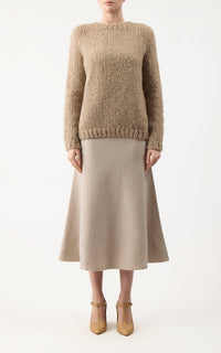 Freddie Skirt en cognac wanaka mérinos cachemire