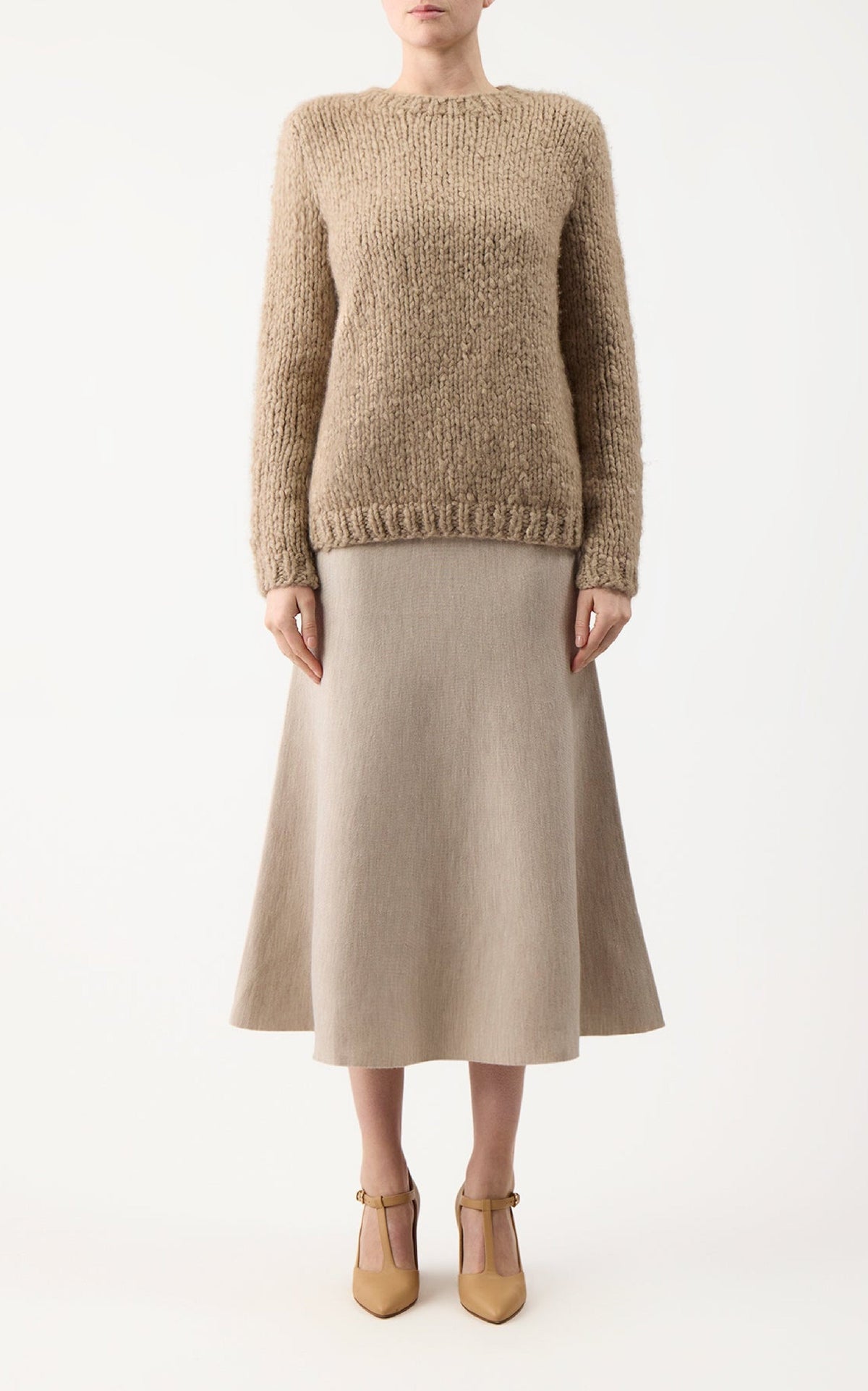 Freddie Skirt en cognac wanaka mérinos cachemire