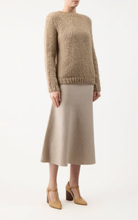 Freddie Skirt en cognac wanaka mérinos cachemire