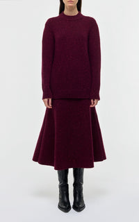 Freddie Skirt en bordeaux profond wanaka mérinos cachemire