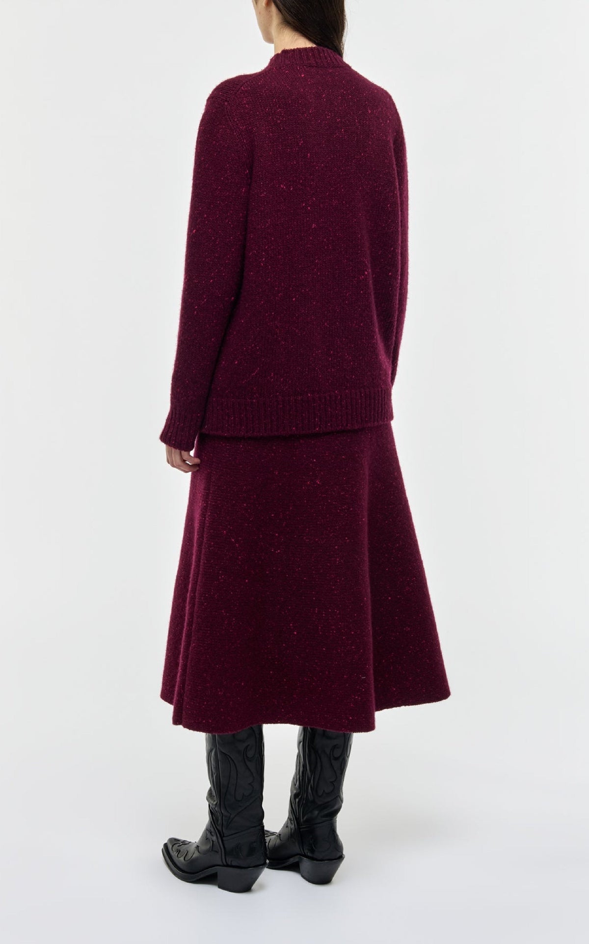 Freddie Skirt en bordeaux profond wanaka mérinos cachemire