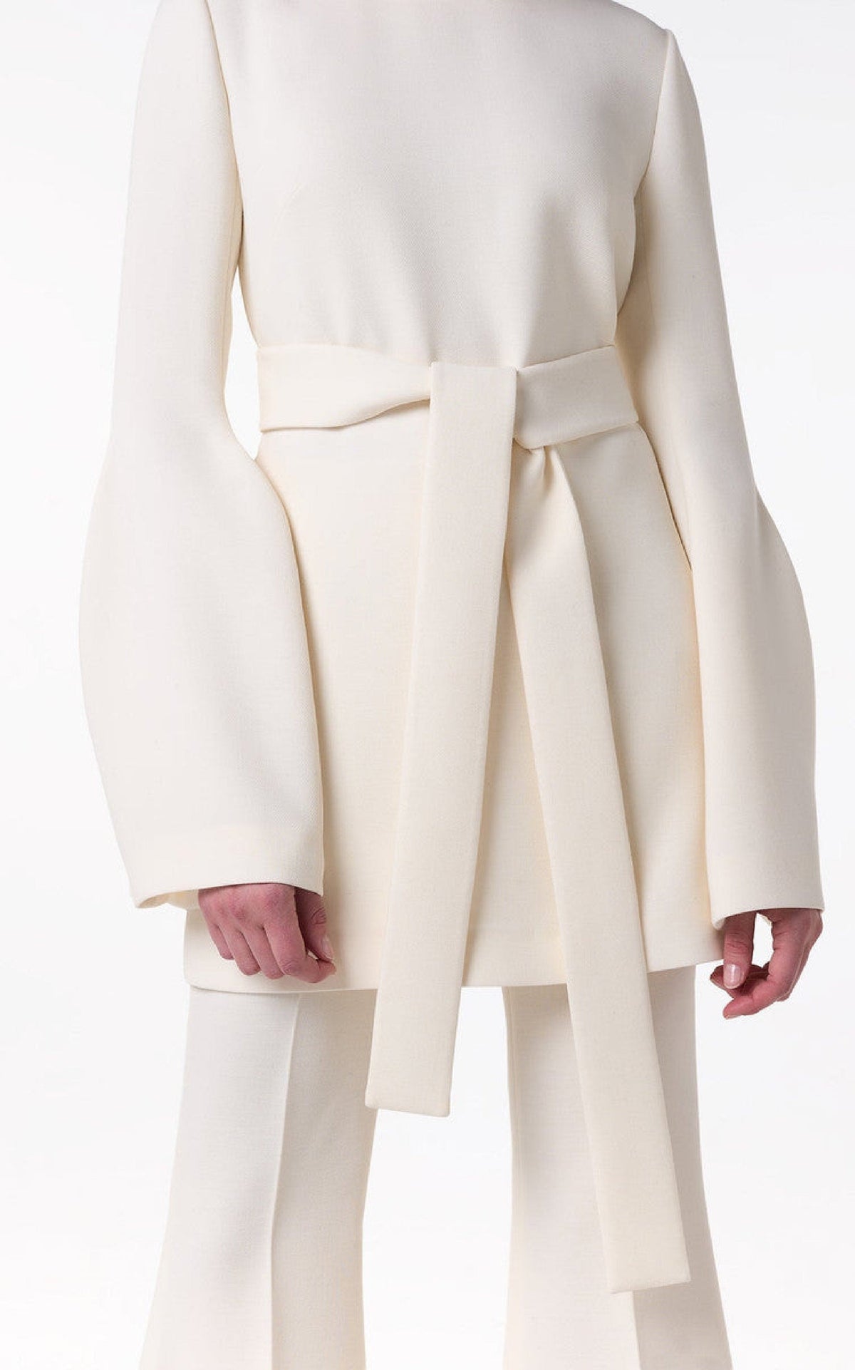 Shandon Tunic en ivoire double face crêpe