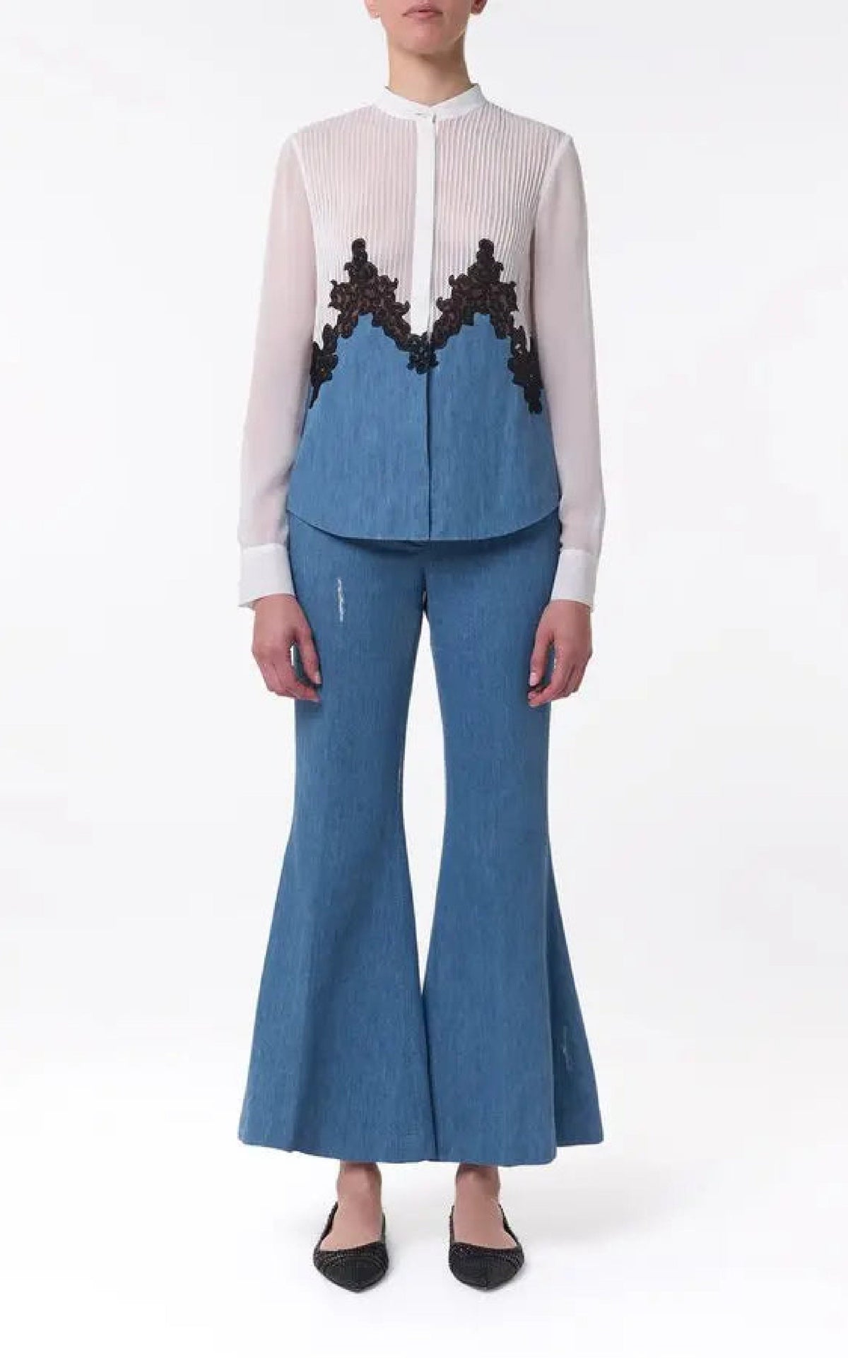 Marsh Pant en denim bleu clair washed coton lin denim