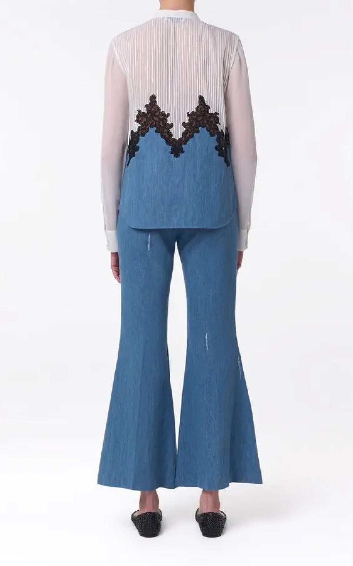 Marsh Pant en denim bleu clair washed coton lin denim