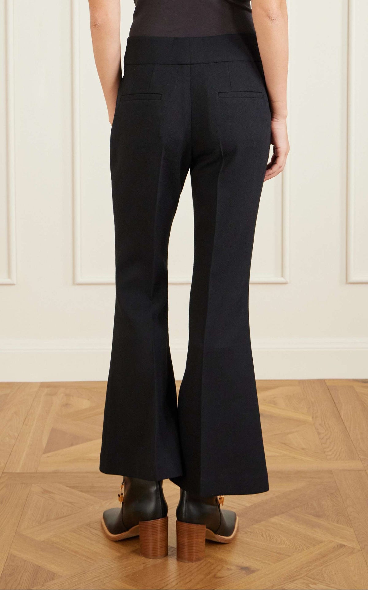 Marsh Pant en bleu marine foncé double face crêpe