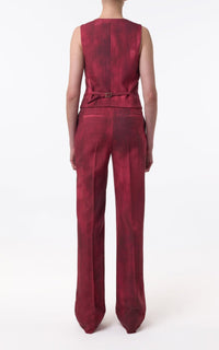 Coleridge Vest en bordeaux barre laine drap de costume