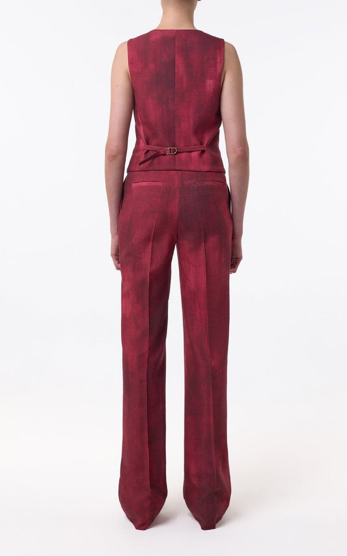 Coleridge Vest en bordeaux barre laine drap de costume