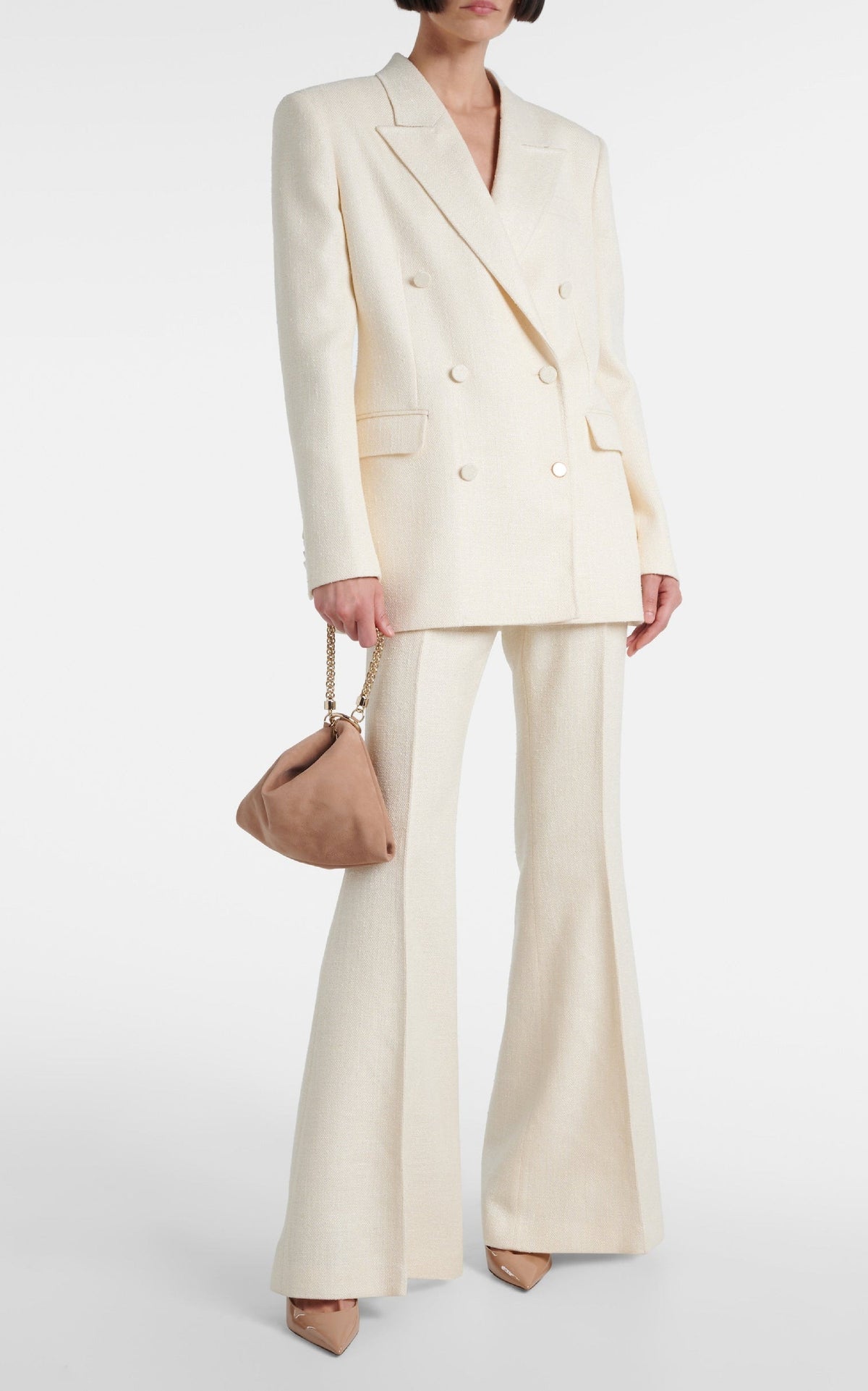 Gavin Blazer en ivoire soie velours coating