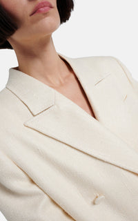 Gavin Blazer en ivoire soie velours coating