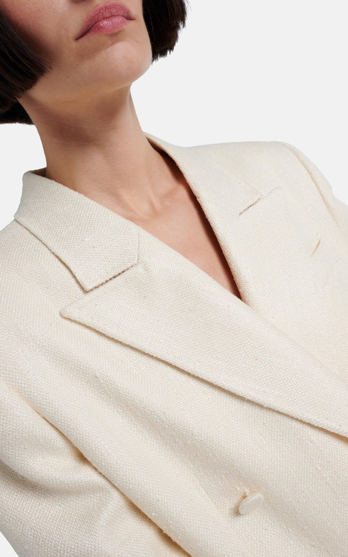 Gavin Blazer en ivoire soie velours coating