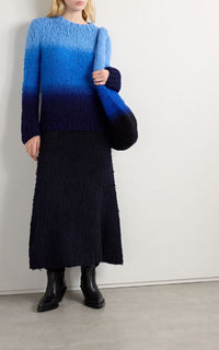 Perses Skirt en dégradé bleu ciel welfat cachemire fil