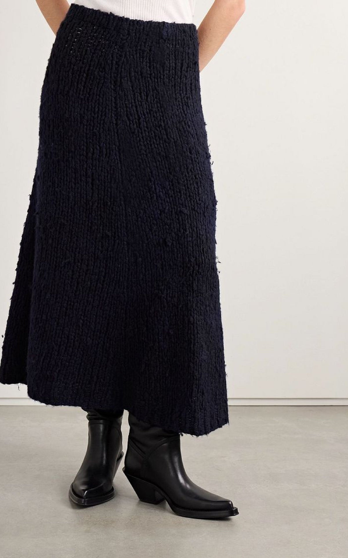 Perses Skirt en dégradé bleu ciel welfat cachemire fil