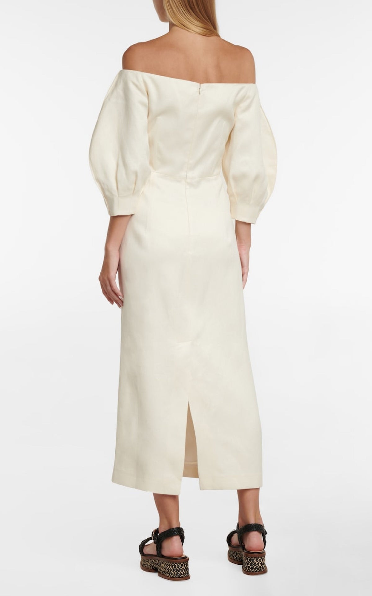Majano Dress en ivoire chanvre coton toile