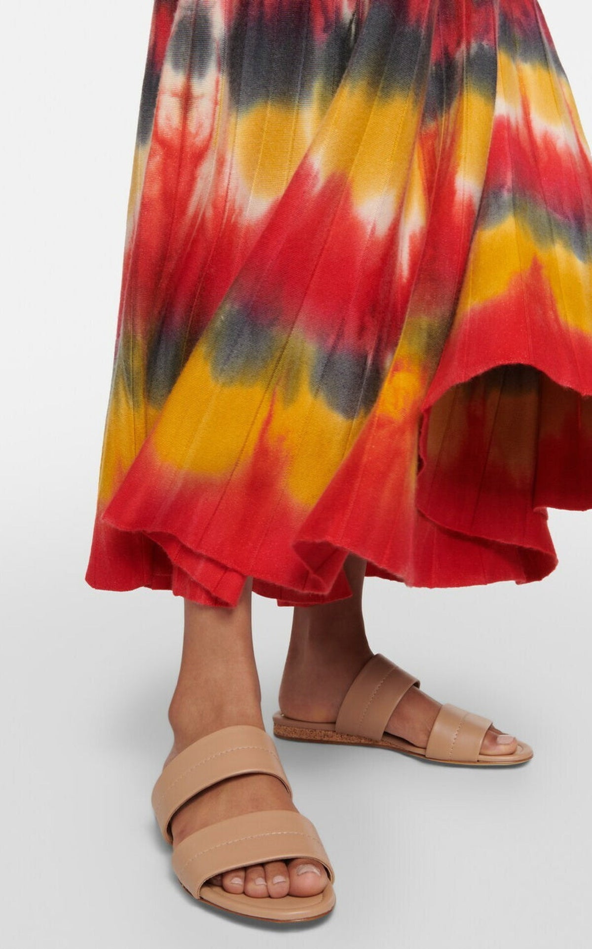 Lora Sandal en camel foncé lamb cuir