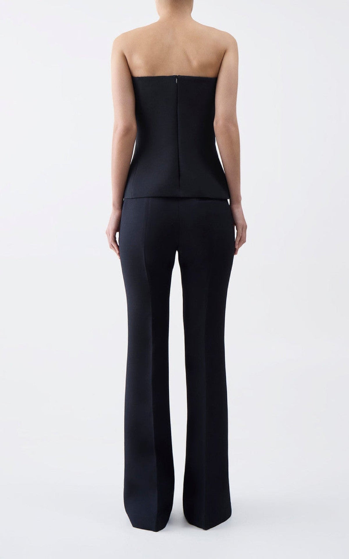 Una Top en noir structured laine soie cady