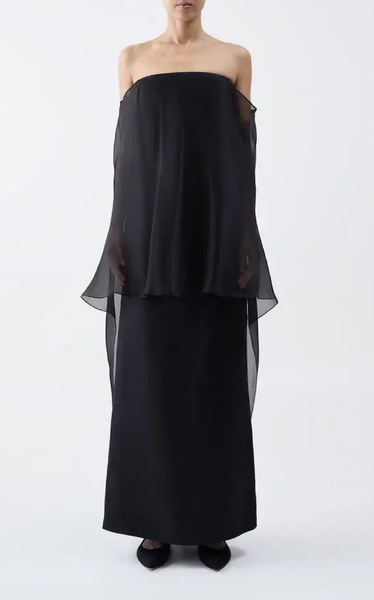 Marisha Dress en noir textured lin sub