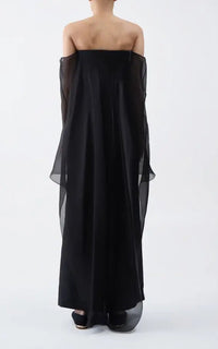 Marisha Dress en noir textured lin sub