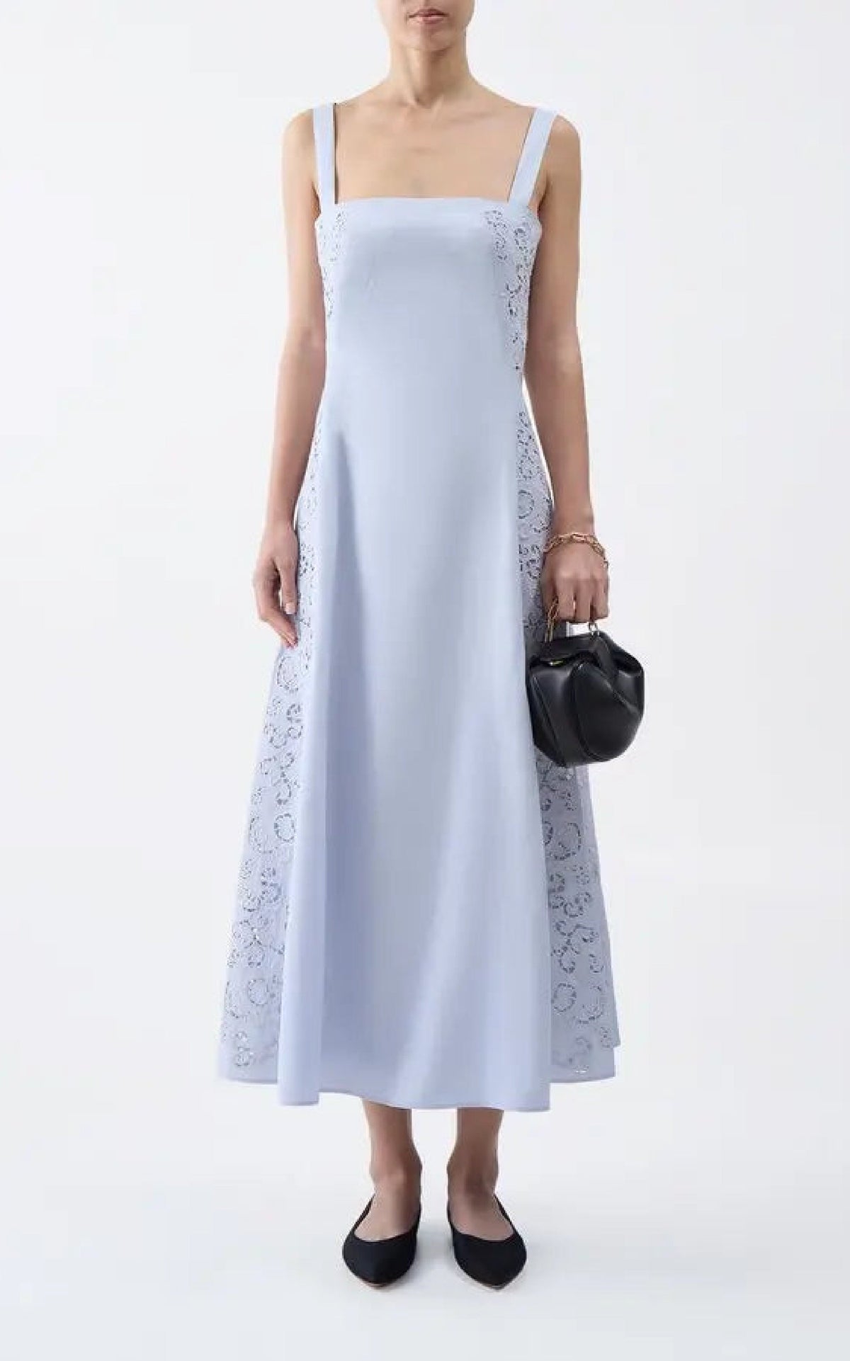 Lenya Dress en bleu clair coton Sea Island popeline