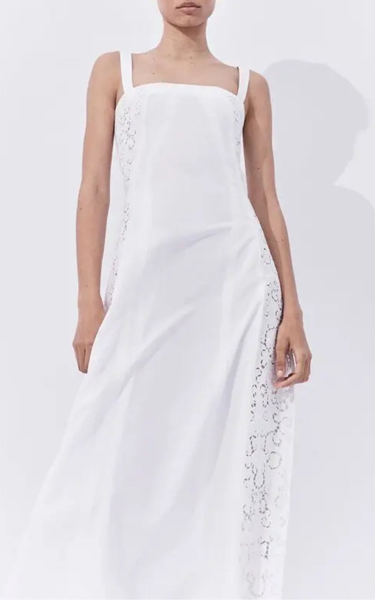 Lenya Dress en blanc coton Sea Island popeline
