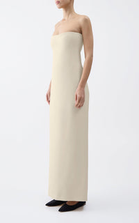 Opus Dress en ivoire structured laine soie cady