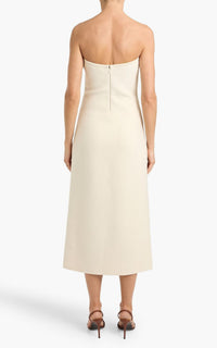 Opus Dress en ivoire structured laine soie cady