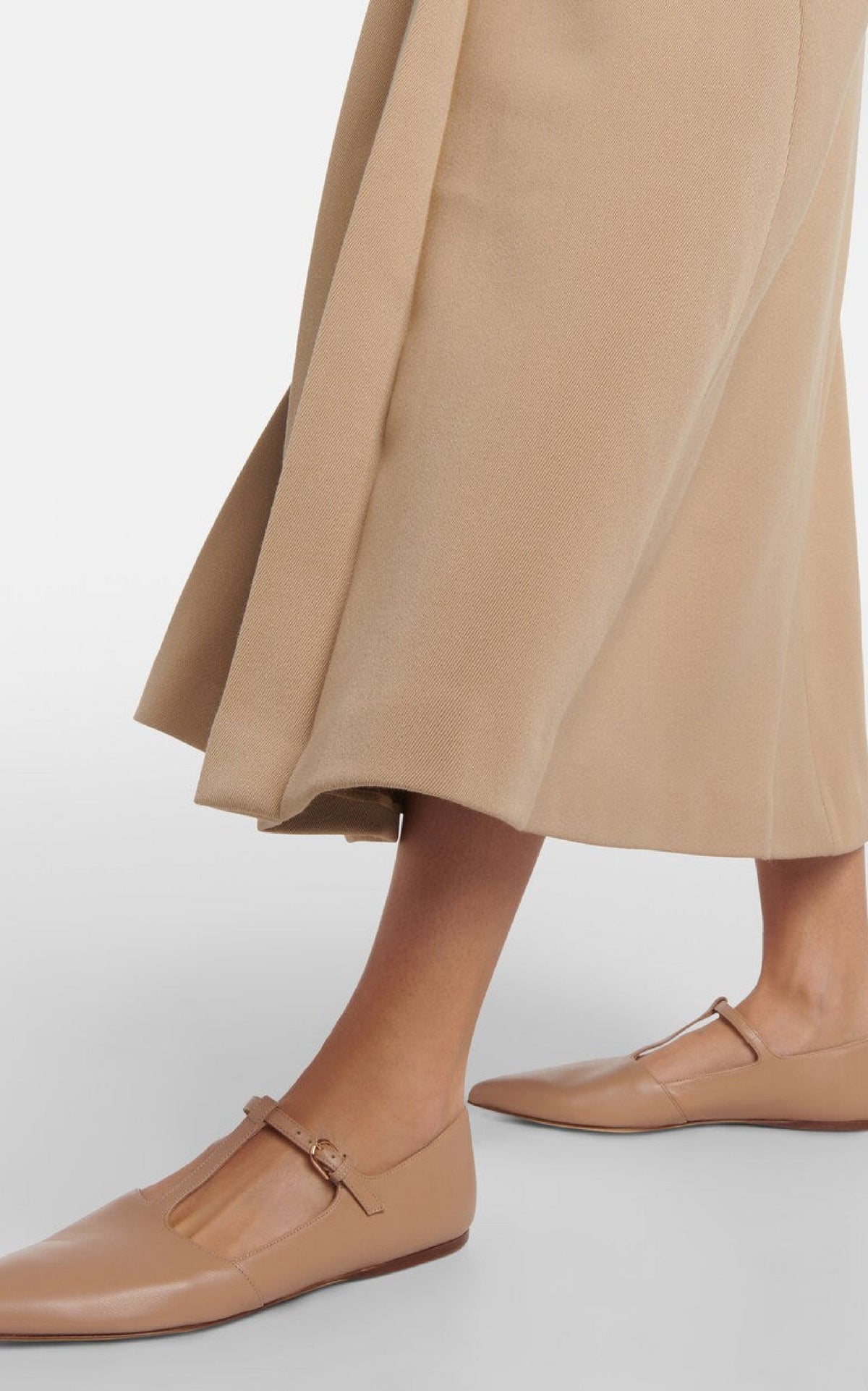 Lola Ballerina en camel foncé lamb cuir