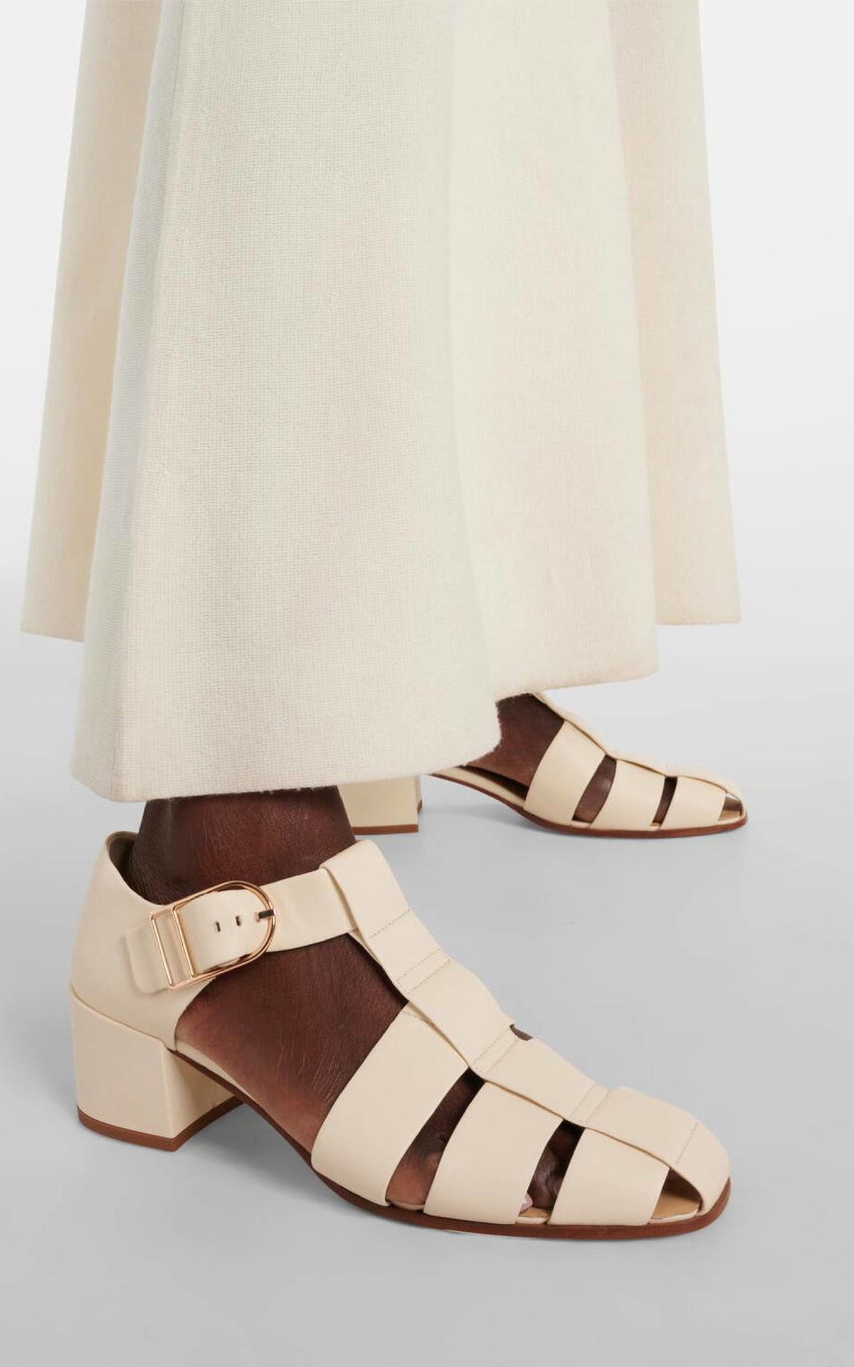 Lyle Heel en crème lamb cuir