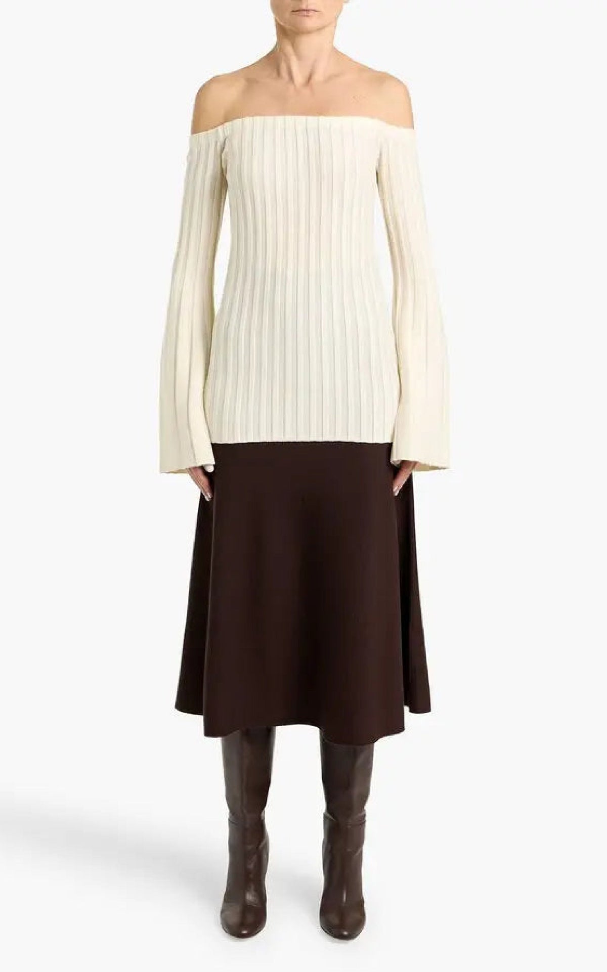 Nelson Sweater en ivoire wanaka mérinos cachemire
