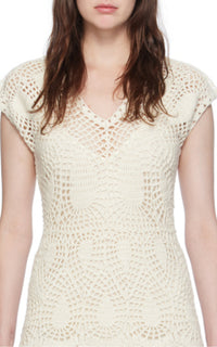 Ivory / Robe Waldman en laine et cachemire - Ivory