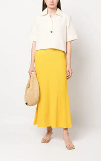 Aurora Skirt en jaune antilope mérinos fil