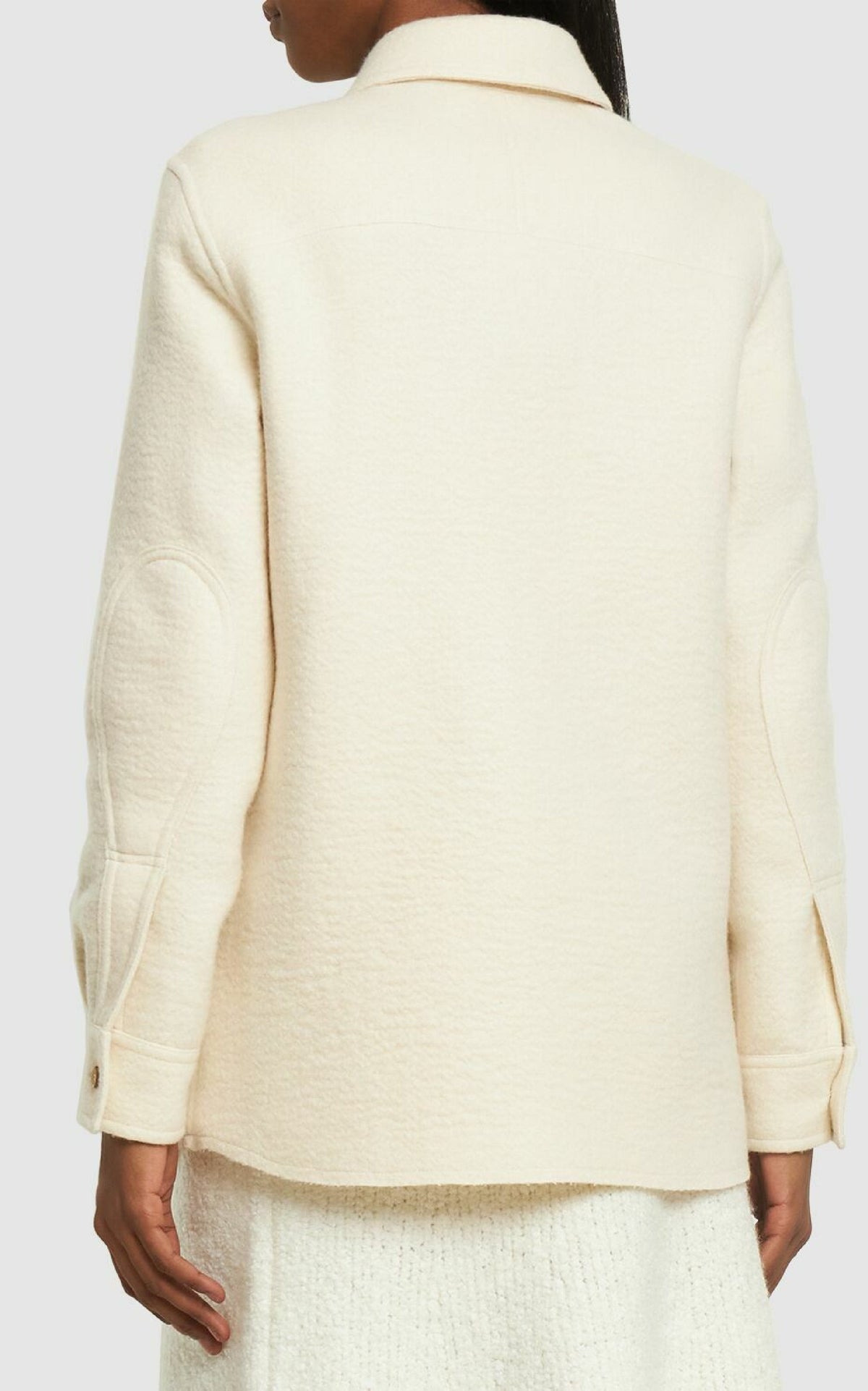 John Austin Shirt Unisex en ivoire recyclé cachemire feutre