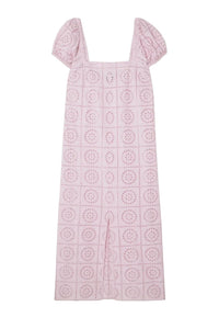 Robe midi en broderie anglaise - Pink Tulle