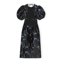 Robe midi à dos nu 3D en jacquard - Black
