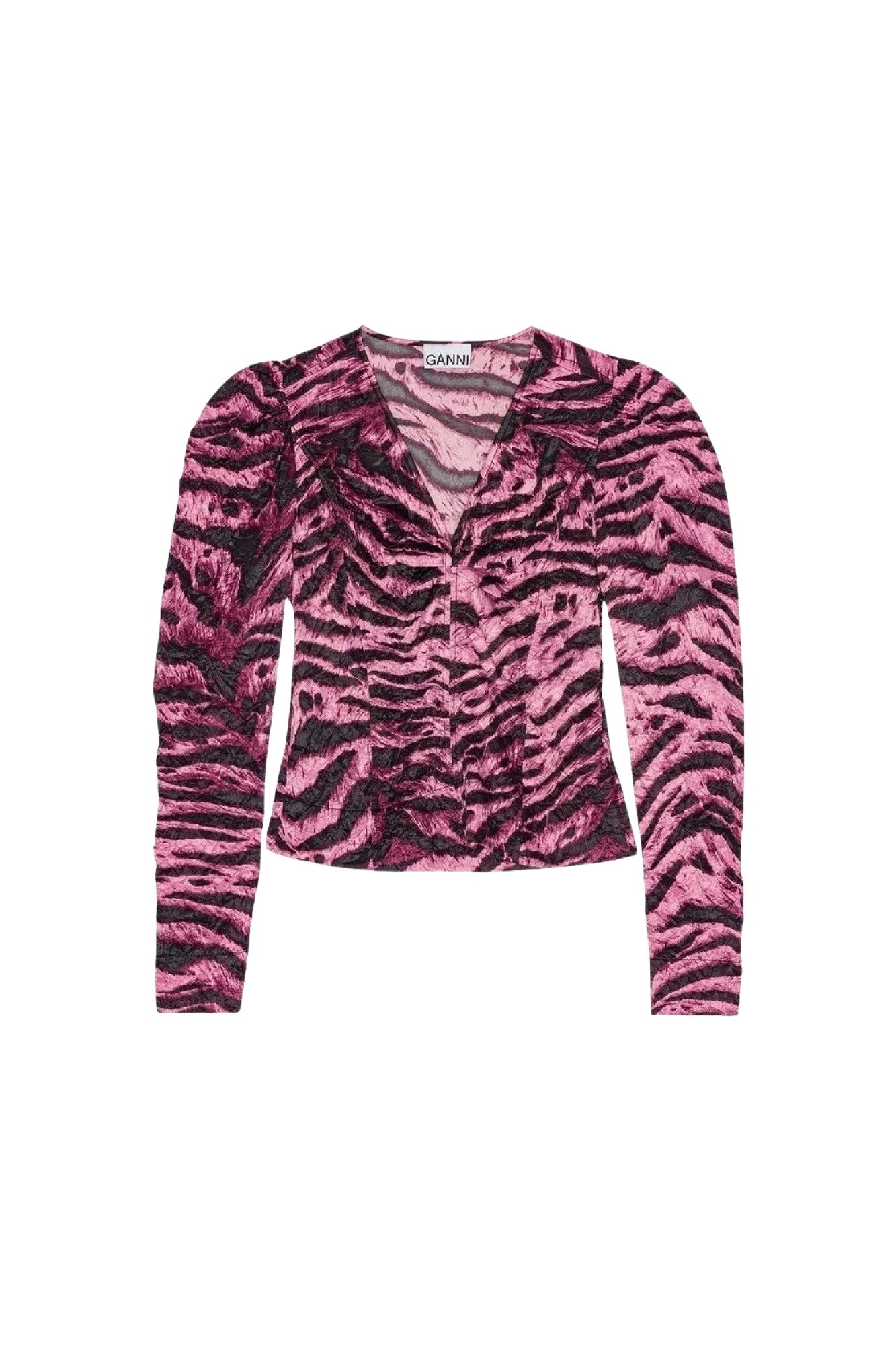Blouse fluide à imprimé animal en satin - Orchid Smoke