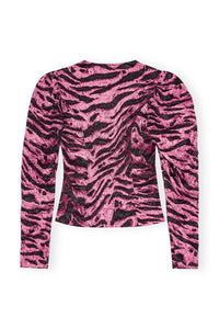 Blouse fluide à imprimé animal en satin - Orchid Smoke