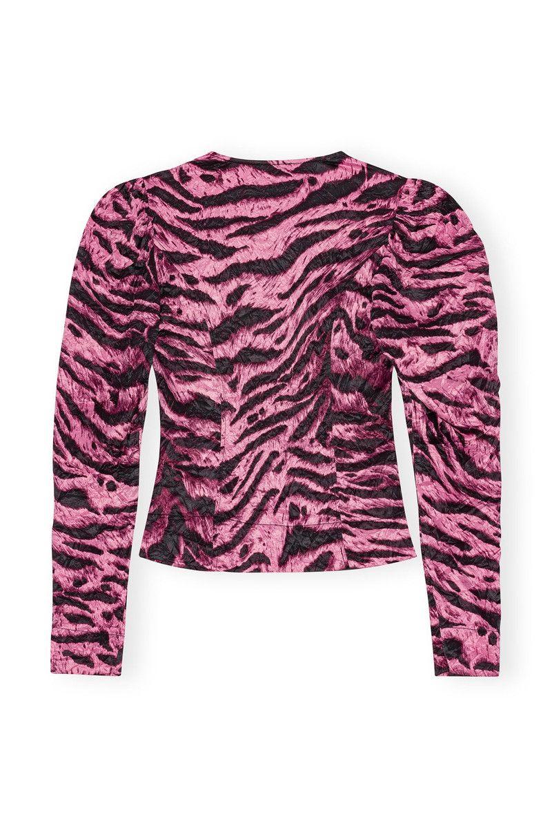 Blouse fluide à imprimé animal en satin - Orchid Smoke