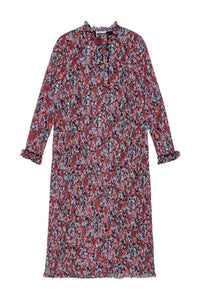 Robe midi en georgette plissée - High Risk Red